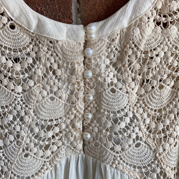 NWT Ecoté Lace High Neck Tank Cream White S - Picture 8 of 9